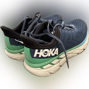 Hoka One One Blue and Green Athletic Shoes with Cushioned Sole
